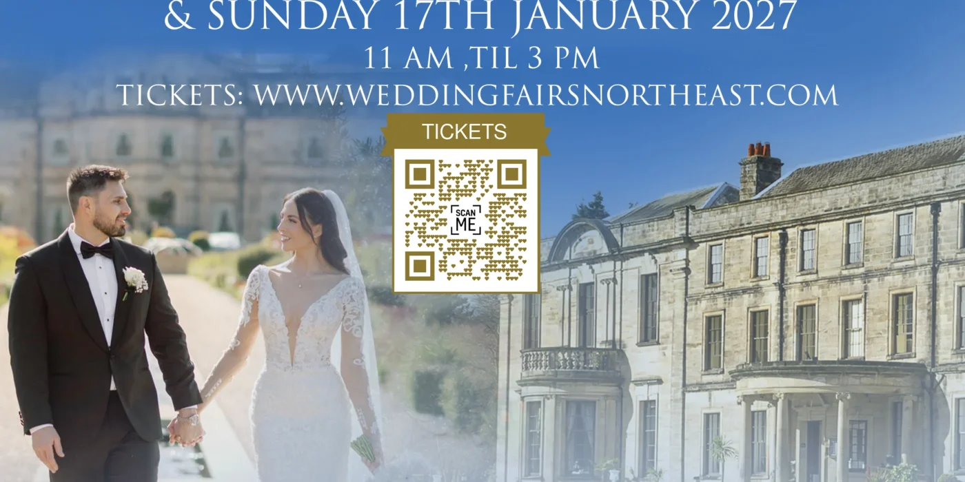 Banner For Wedding & Venues Show at Newcastle Racecourse Sunday 11th Oct 2026 and 17th January 2027