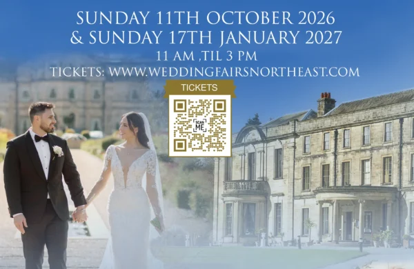 Banner For Wedding & Venues Show at Newcastle Racecourse Sunday 11th Oct 2026 and 17th January 2027